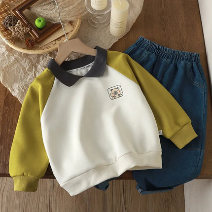 2024 Boys Polo Shirts Casual Contrasting Color Pullover for Kids School Uniform Children T-shirts Girls Tees Baby Clothes