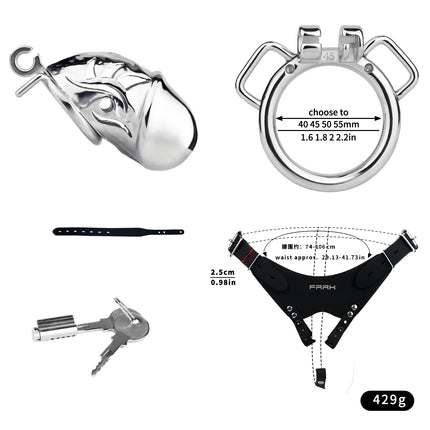LEZEE Male Chastity Cage Chastity Belt With Peeing Hole Silicone Imitation Clitoris Plug Penis Cages Urethral Lock Sex Toys