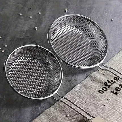 Wooden Handle Stainless Steel Small Colander Fine Mesh Oil Strainer Multi-function Filter Mesh Flour Sifter Kitchen Baking Tools
