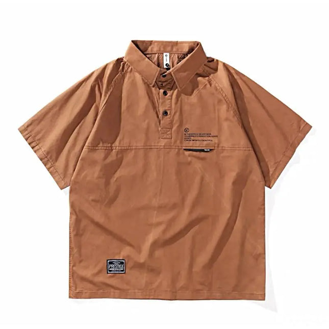 Men's Loose Plus Size Solid Smart Casual Polo Shirts Summer New Short Sleeve Polo Neck All-match Vintage Fashion Men Clothing