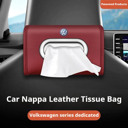 Car tissue box, fashionable leather multi-functional tissue box For Volkswagen VW GTI Passat Polo Golf 3 Jetta Tiguan Touran