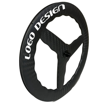 T1000 700C Road Bicycle 3 Spoke Carbon Wheels TT bike Wheelst Clincher /Tubeless Tri spoke wheel