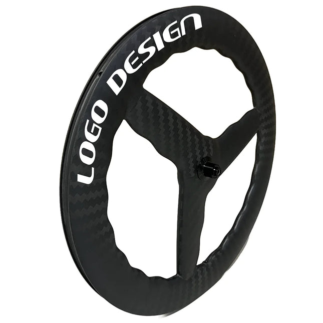 T1000 700C Road Bicycle 3 Spoke Carbon Wheels TT bike Wheelst Clincher /Tubeless Tri spoke wheel