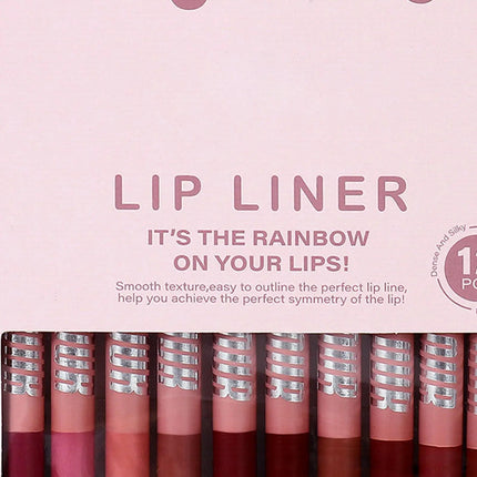 12pcs Lip Liner Pencil Set Long Lasting Matte Natural Creamy Cosmetics Lip Liner Kit Luxury Matte Lip Liner Lip Contour Lipstick