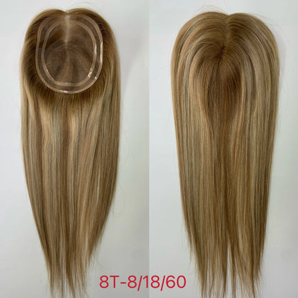 5.5*6.5 inch Size MONO Lace Toppers European Raw Hair Women Toupee Invisible Free Part Hair Toppers Hair Extension