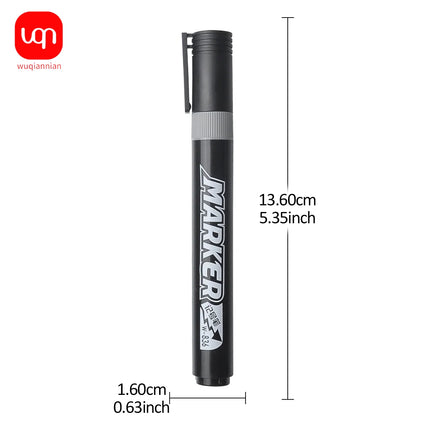 WQN-3/6/12PCS Oil-Based Marker Waterproof Quick Dry Black Ink Metallic Glass Painting DIY School and Office Stationery Supplies