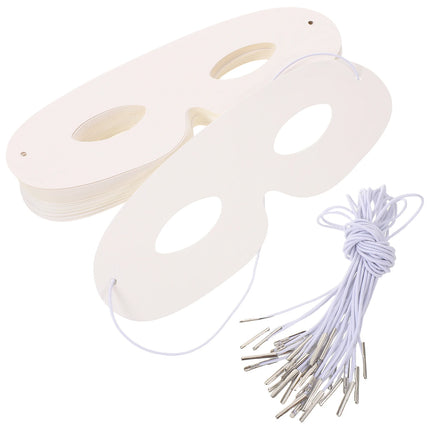 40pcs Blank Masks Diy Paintable White Paper Masks For Kids - Decorate Half Face Masquerade For Activities Halloween Costumes