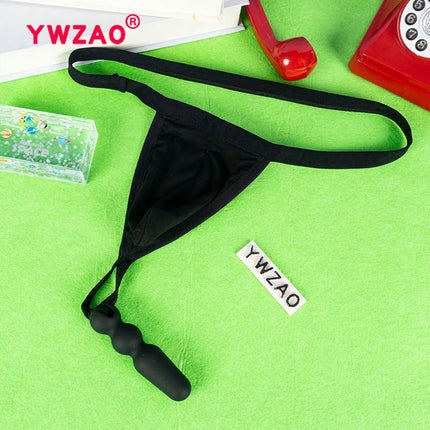 YWZAO Adult Plug Sexy Ass Gay Dildo Men's Fisting Lingerie Underwear Anus Thongs Anal Briefs Toys Panties Wide Brim Black N05