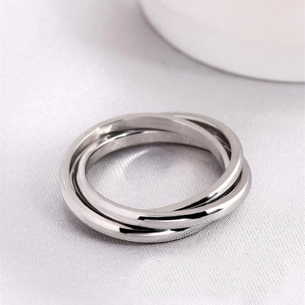 Anti Stress Anxiety Fidget Spinner Couple Rings Rotate Freely Jewelry for Men Women Stainless Steel Knuckle Ring Wedding Bague