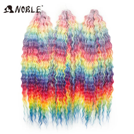 Noble 24Inch 300g Crochet Hair Curl Hair Water Wave Ombre Blonde Twist Crochet Hair Braid Hair Deep Wave Braiding Hair Extension