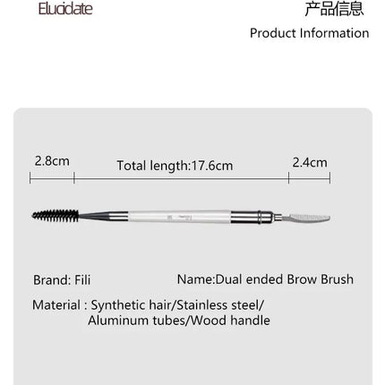1pc Dual ended Brow Comb Makeup brush Eyebrow Make up brushes stainless steel Eye Lashes roller Eyelashes white Beauty tool 591