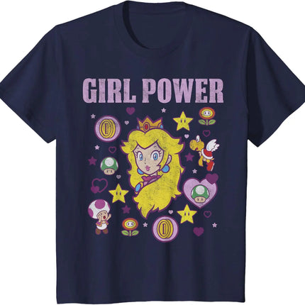 Super Mario Princess Peach graphic unisex 100%cotton shirt, 2026 summer New Men vintage fashion O-neck Japanese Harajuku T-shirt