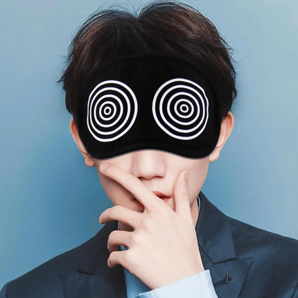 Cute Expression Black Blackout Eye Mask Women Girl Men Office Travel Essential Gift Unisex Funny Cartoon Nap Time Sleep Eye Mask