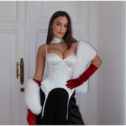 Sexy Slim Red Tube Top Women's Fashion Sleeveless Backless Solid Closed Waist Sling Female 2026 Spring Summer Lady Vest Party