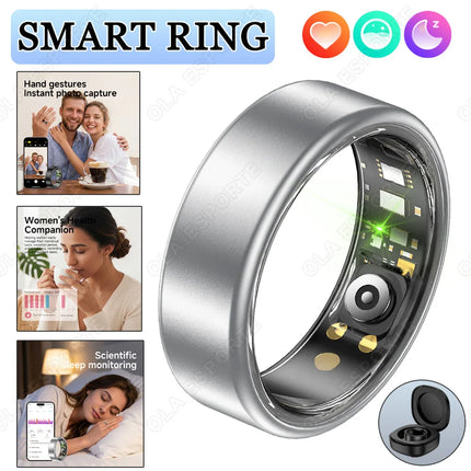 New Blood Pressure Sleep Health Monitor Smart Ring Sport Remote Camera smartring IP68 Waterproof Care for family Rings Men Women
