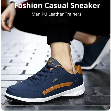 Men's Sneakers Sports Casual Shoes Leather Outdoor Men Walking Shoe Four Seasons Soft Bottom