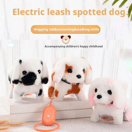 Electric Simulation Puppy Plush Toys Interactive Dog Robot Walking Barking Tail Wagging Toy For Kids Birthday Xmas Gift S3r4