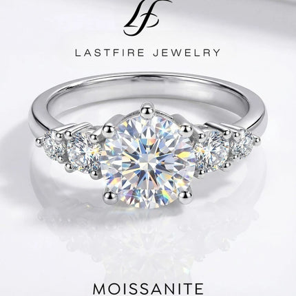 925 Sterling Silver Real 1CT Certified Moissanite Diamond Engagement Rings for Women Wedding High Quality Fine Jewelry