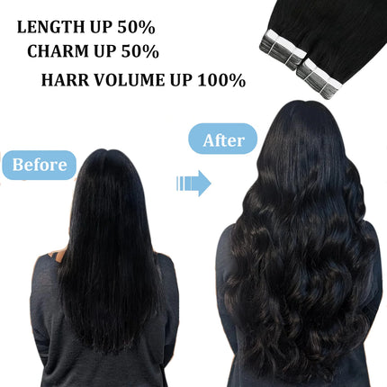 Tape In Human Hair Extensions Natural Straight Hair Extensions 1B Black Brown Blonde 100% Remy Skin Weft Adhesive Glue On