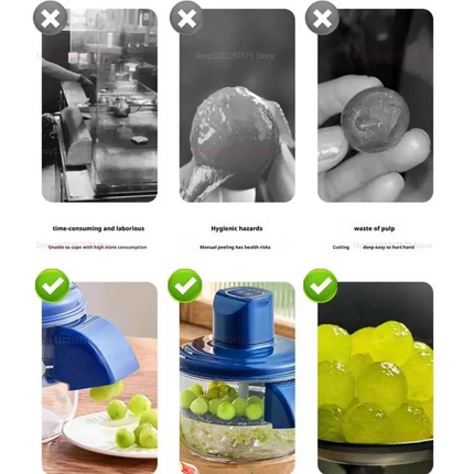 Rechargeable Fruit Peeler Automatic Electric Grape Peeler Machine for Grapes Cherry Tomatoes Garlic Kitchen Fruit Tool