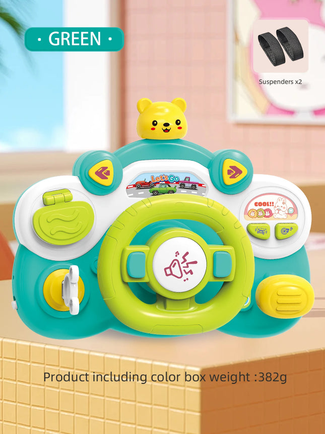 Music Steering Wheel Toys, Simulated Driving Steering Wheel Vocal Toy Multifunctional Learning Early Education Gifts for Kids