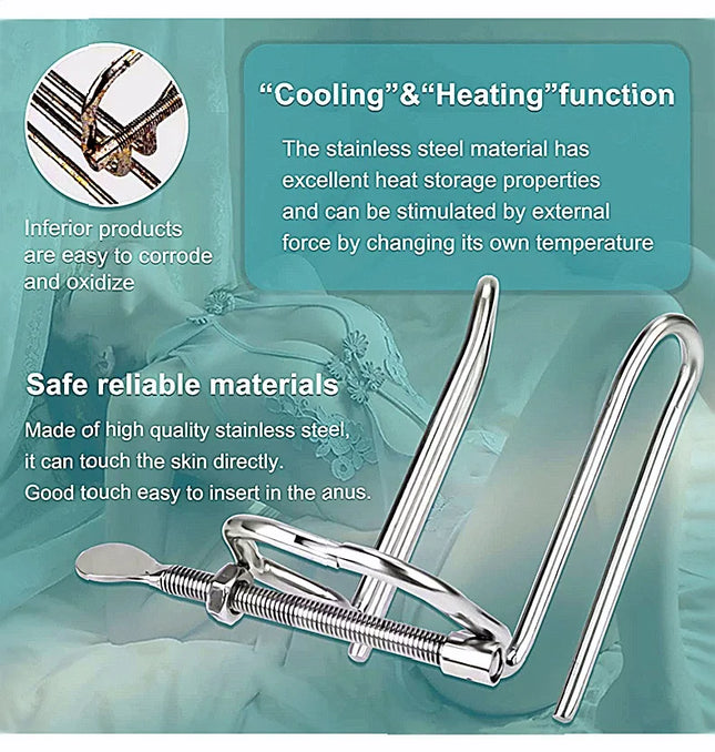 A Unisex Vaginal Anus Clamp Features Large Butt Plug With Metal Expansion Tool For Comprehensive Anal Training Exercises
