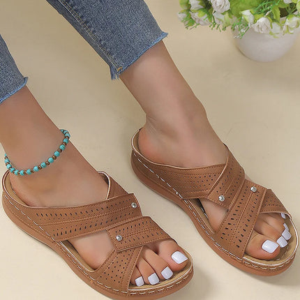 Heels Women's Sandals Peep Toe Shoes For Summer Women Sandals Wedge Heel Sandalias De Mujer Heeled Summer Sandals Woman Slippers
