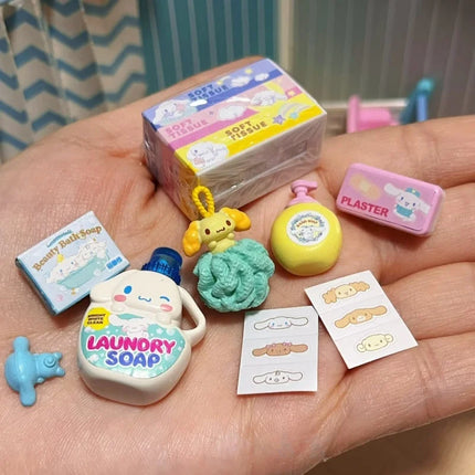 Genuine Re-Ment Cinnamoroll Market Supermarket Retail Department Store Miniature Scene  Blind Box Anime Character Model Toys
