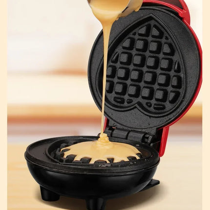 Mini Breakfast Maker Heart Shape Round Waffle Breakfast Maker Household Light Food Donut Maker Cocina Electrica Вафельница