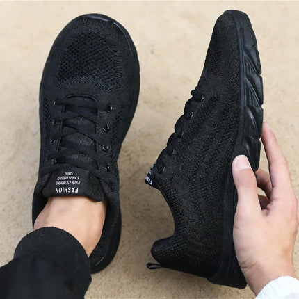 2026 New Trendy Men's Knit Sneakers Breathable Lightweight Casual Shoes Non-slip Soft Sole Comfortable Walking Sports Shoes for Men