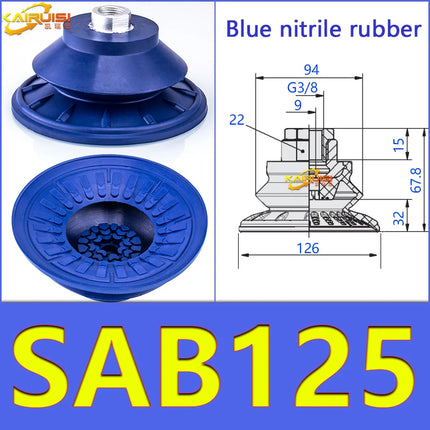 SAB Series Vacuum Suction Cups SAB22/30/40/50 Manipulator Corrugated Sucker Strong Force Nitrile Rubber Industrial Accessories