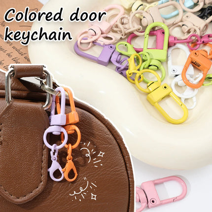 Lobster Clasp Spring Buckle Keychain with Chains Colorful Keyrings for DIY Jewelry Making Carabiner Key Ring Hooks Bags Buckle