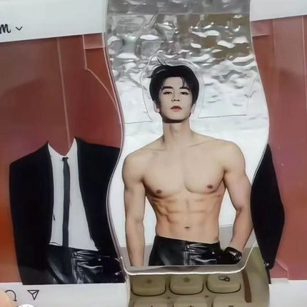 TV Drama Zhu Yu Peripheral Handsome Zhang Linghe Muscle Reveal Pull Tab Card Acrylic Pulling Keychain Exquisite Collection Gift