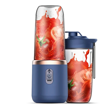 Six-Blade Portable Juicer Cup, Dual Detachable Cups, USB Charging, Easy Clean, for Home Office Travel, Fine Juice