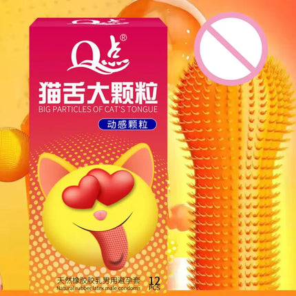 12pcs 9D G-spot Stimulation Condoms with Super Big Spikes Dots, Men's Delayed Ejaculation Penis Sleeve, Adult Sex Toys for Men