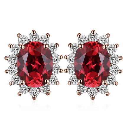 JewelryPalace Created Blue Sapphire Ruby 925 Sterling Silver Stud Earrings Natural Amethyst Garnet Peridot Topaz Princess Diana