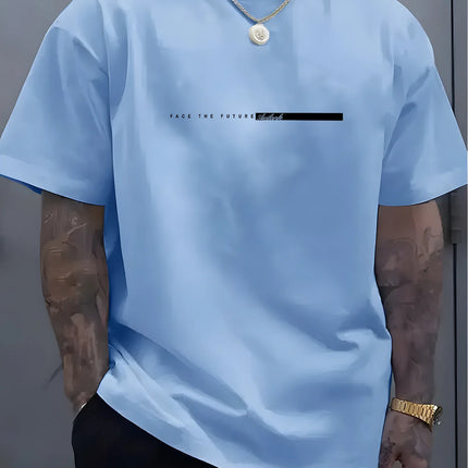 The 2025 summer new men's T-shirt is a casual fashionable outdoor street and simple men's top