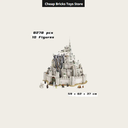 Cheapest 8278pcs Bricks The City Minas Tirith Capital Gifts for Adults Building Blocks Kit Dispaly Model for Home Decor Set