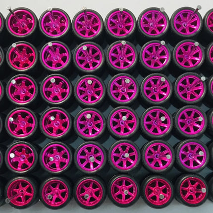 11mm wheels for 1/64 Scale Alloy Car Models 1/64 wheels with Tires + Axles for Hot Wheel/Matchbox/Domeka/Tomy 1:64