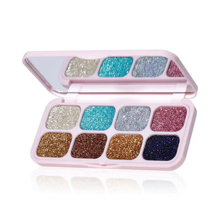 Creamy Eyeshadow Palette 8 Shade Set Buildable Sparkle and Highlight Easy Blend No Fallout for Woman Girl Quick Makeup Essential