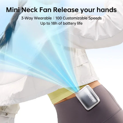 Outdoors Portable Neck Fan 4500mAh Battery with 100 Wind Speed Wearable Waist Fan with LED Display Ultra-Lightweight Fashion Fan