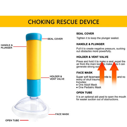 Portable with Bag First Aid Choking Device Kit Emergency Life Saving Suction Choke First Aid Kit Kids Adult Asphyxiation Rescue