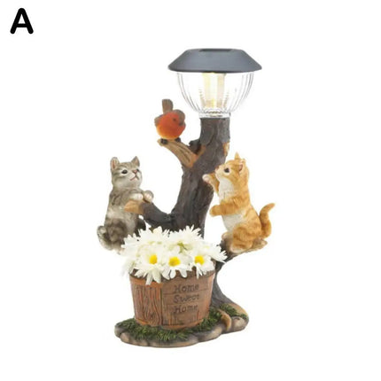 Solar Lamp for Cat and Dog, Dog, Rabbit Creativity, StatueWindow Animal LightDecoration Climbing Decor, Garden, Home Room, S0E5