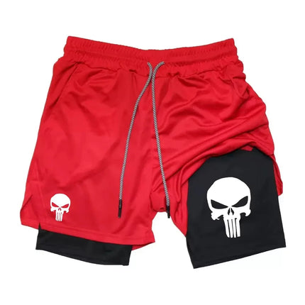 Summer Men's 2-in-1 Sports Shorts with Phone Bag, Quick Drying Fitness Running Shorts