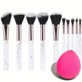 10pcs Makeup Brushes Set Foundation Blush Powder Eyeshadow Professiona Blending Cosmetic Full Set Soft Fluffy Female Makeup Tool