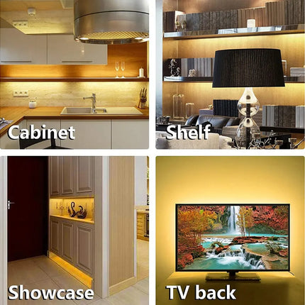 DC 5V USB Motion Backlight LED Light Strip Hand Sweep Waving ON OFF Sensor TV Kitchen Under Cabinet Lamp