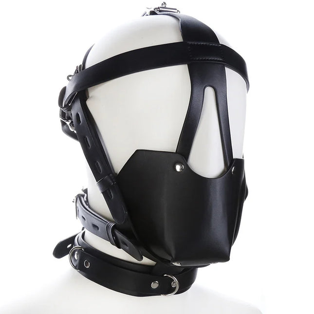 New PU Leather Harness BDSM Bondage Harness Gag Gay Mouth Mask With Ball Mouth Gag Fetish Salve Restraint Sex Toys For Couples