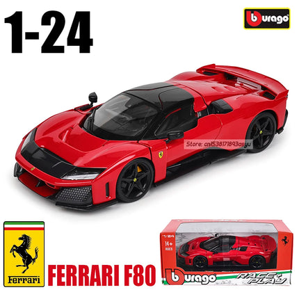 Bburago 1:24 Ferrari F80 Alloy car model Die-casting Metal Children Toy Boyfriend Gift Simulated Classic Collection