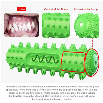 Hot Selling Squeaky Dog Toy Molar Stick Teeth Cleaning Serrated Dog Toothbrush Food Leaking Pet Supplies