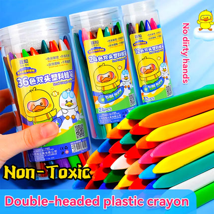 12/24/36Colors Kawaii Triangle Crayons Washable Non-Toxic Oil Pastels Kids Art Supplies Drawing Painting Set Toddler Gift